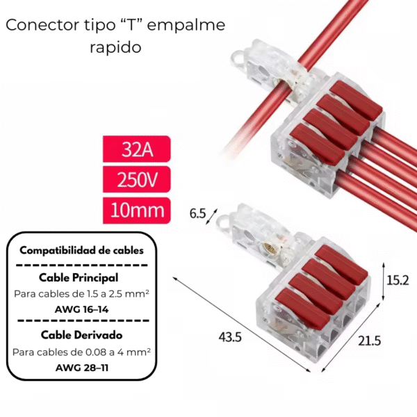 Conector de Cableado de Derivación Rápida "T-Type"