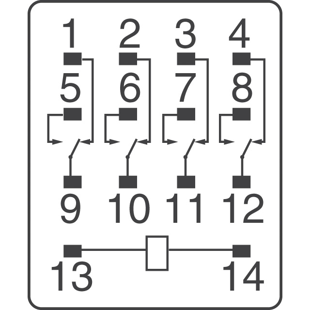 Relé 4 canales para base de 14 pines 12/24V