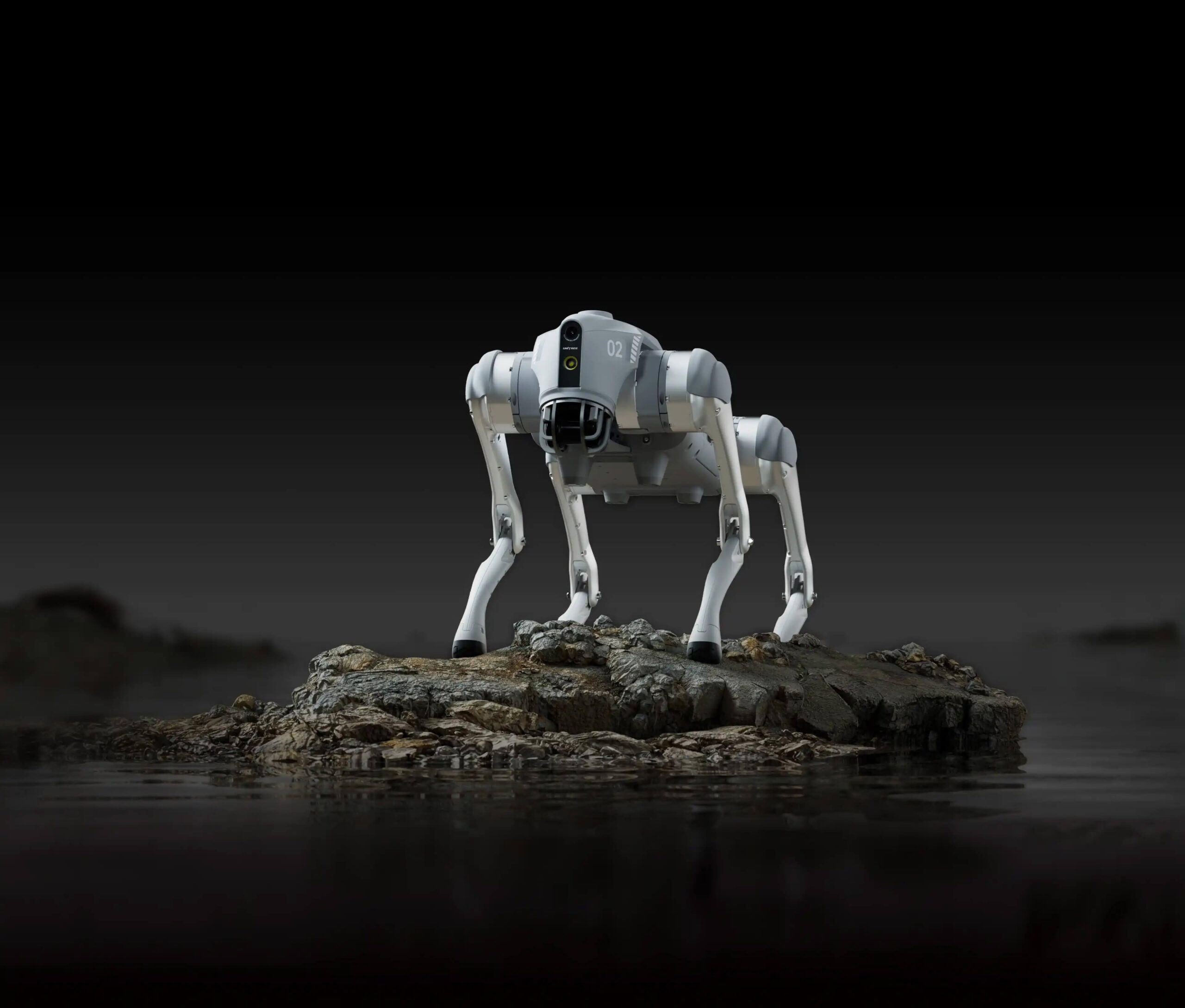 perro robot unitree go2 Perro Robot Unitree Go2 Air MechatronicStore Perro Robot Unitree Go2 Air sobre terreno rocoso