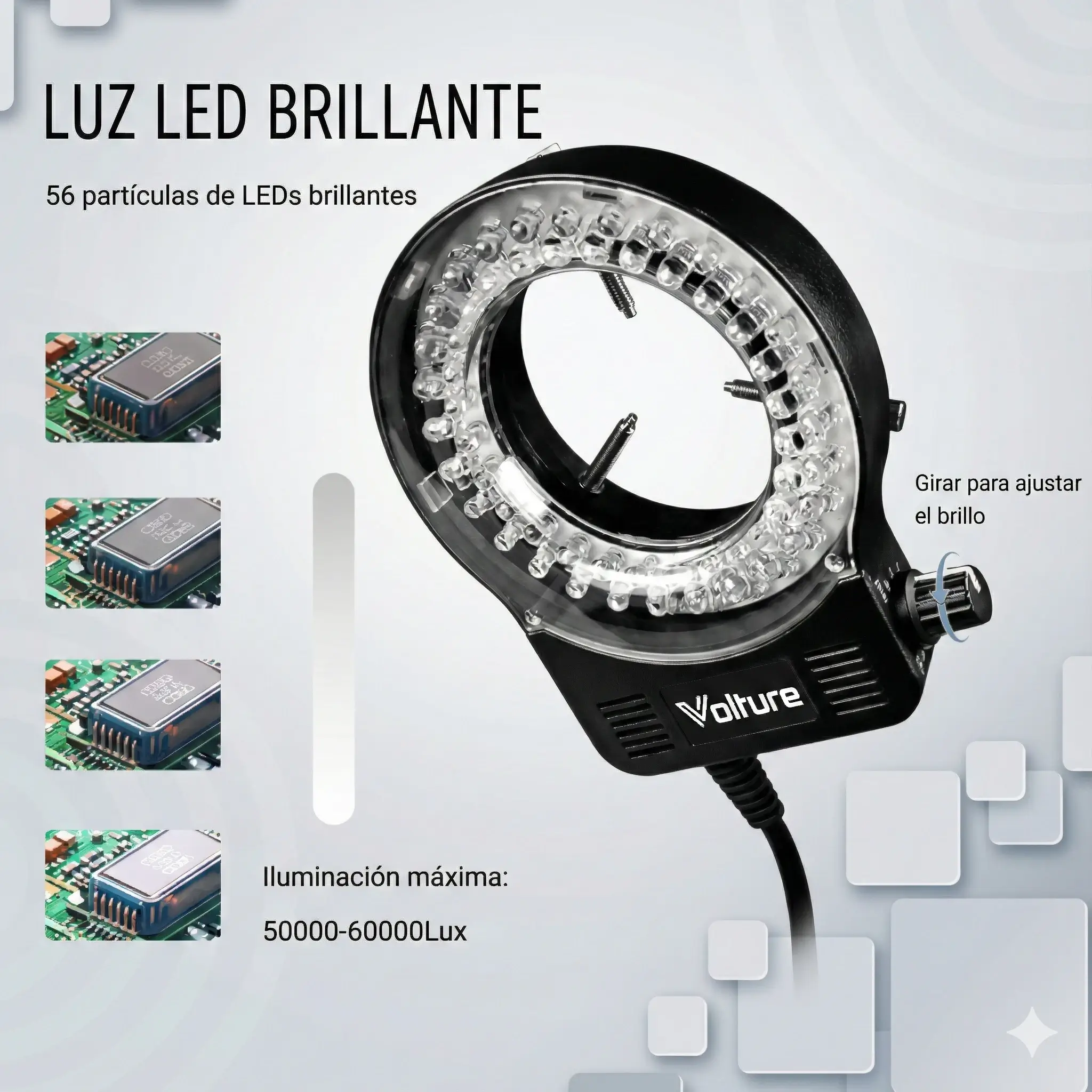 Microscopio Digital Volture 13MP HDMI/VGA con Lente 150X y Brazo Articulado MechatronicStore Microscopio Digital Volture 13MP HDMI/VGA con Lente 150X y Brazo Articulado - Imagen 5