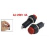 Nueva 5 piezas 12mm 250 V 3A interruptor de bot n rojo PBS 11B No auto 3