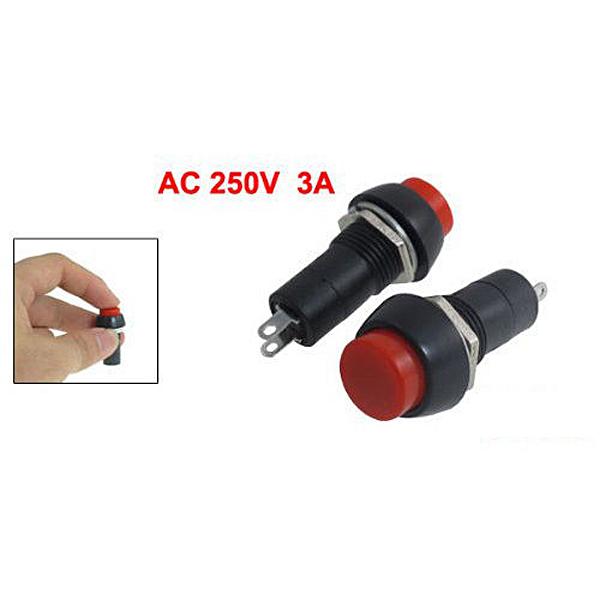 Nueva 5 piezas 12mm 250 V 3A interruptor de bot n rojo PBS 11B No auto 3
