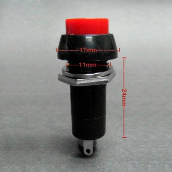 Nueva 5 piezas 12mm 250 V 3A interruptor de bot n rojo PBS 11B No auto 4