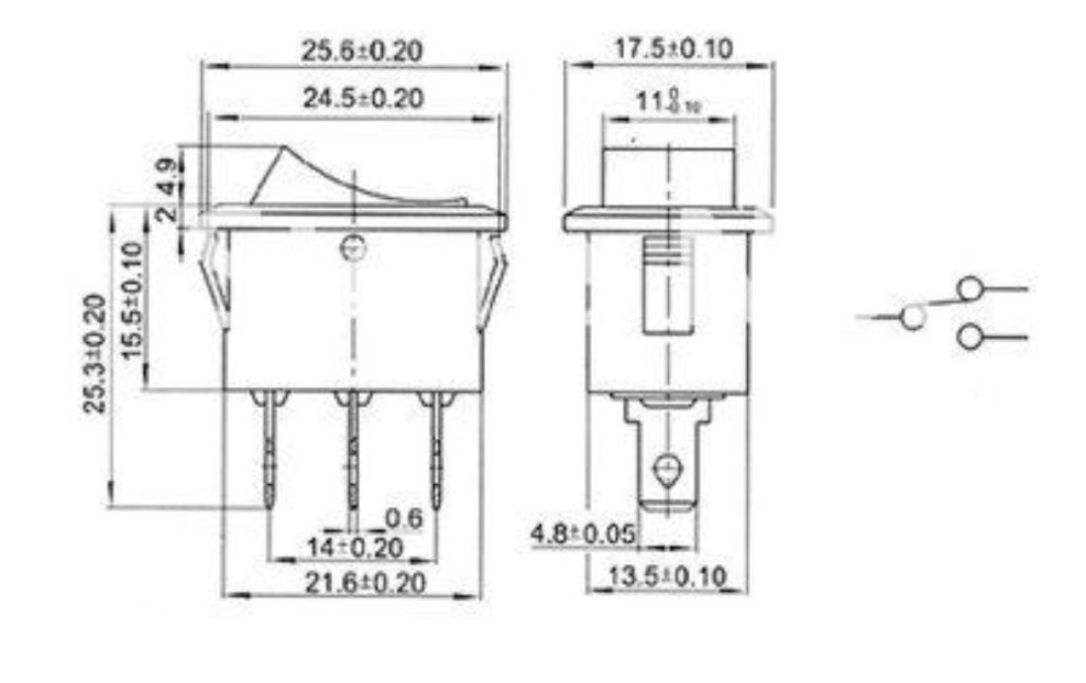 Interruptor 3 Pines 3 Posiciones Mts-103 125vca/6a 250vca/3a