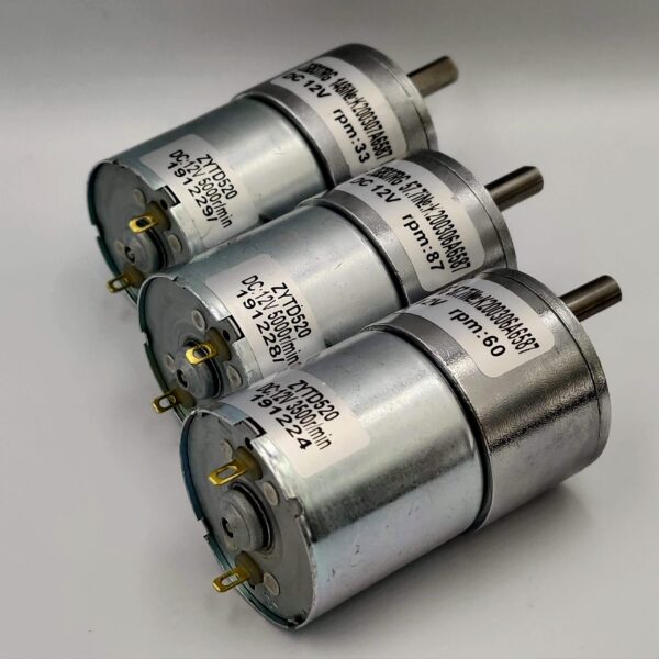 Motor con Reductor 12V 10Kg/cm 33-60-87 RPM