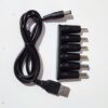 Cable de alimentación puntas jack 6 en 1 USB conectores adaptador
