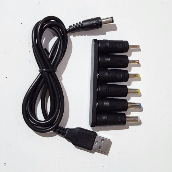 Cable de alimentación puntas jack 6 en 1 USB conectores adaptador
