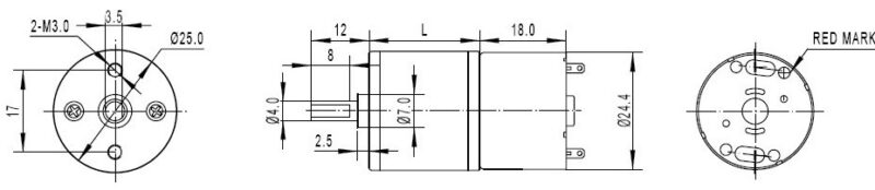 dimensiones brushless DC