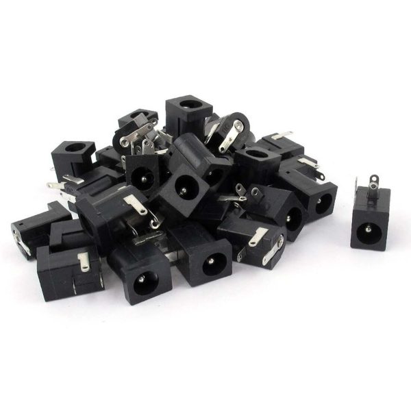 Conector de toma de corriente negro Jack DC hembra