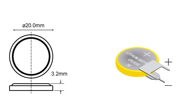 Pila Batería CR-2032 3V 210mAh