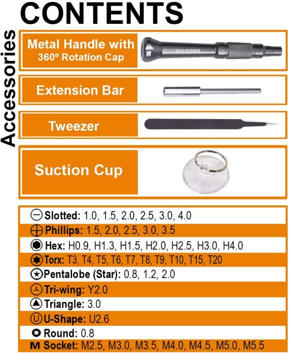Set Destornillador de precisión 45 piezas HARDEN