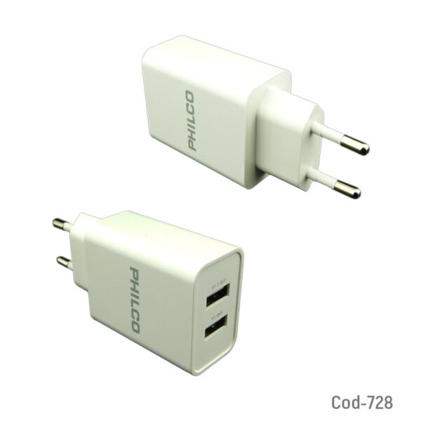 Cargador Philco 2 USB +Cable Micro USB 2A 5V - Imagen 4