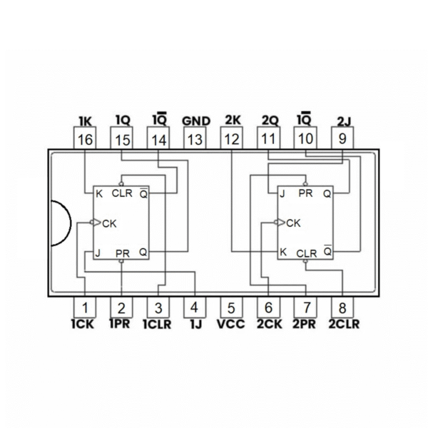 Circuito Integrado Flip Flop 74LS76 - Imagen 2