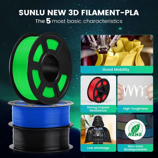 Filamento PLA SunLu 1kg 1.75mm Variedad de Colores - Imagen 5