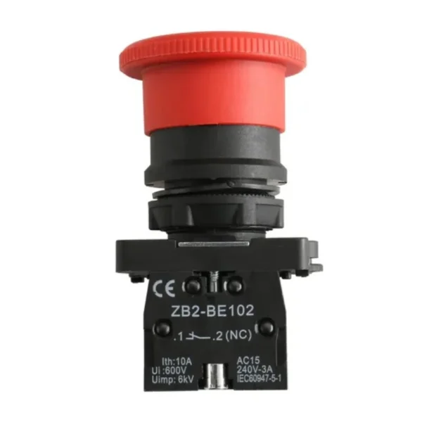 Botón de emergencia con retención 22 mm – 1NO+1NC