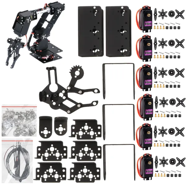 Brazo Robótico 6 DOF Metálico con Servomotores MG996 Kit Profesional (7)