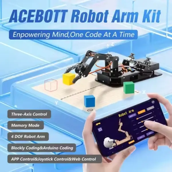 Brazo Robótico Programable ESP32 de 4 Ejes ACEBOTT MechatronicStore Brazo Robótico Programable ESP32 de 4 Ejes ACEBOTT - Imagen 5