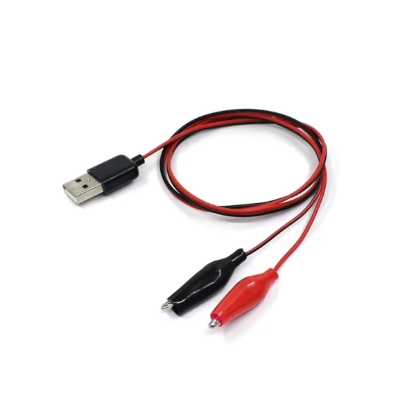 Cable de Prueba USB Macho a Pinza Cocodrilo 60cm