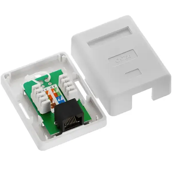 Caja de Red Sobreponer Cat5e (1 Puerto) RJ45 MechatronicStore Caja de Red Sobreponer Cat5e (1 Puerto) RJ45