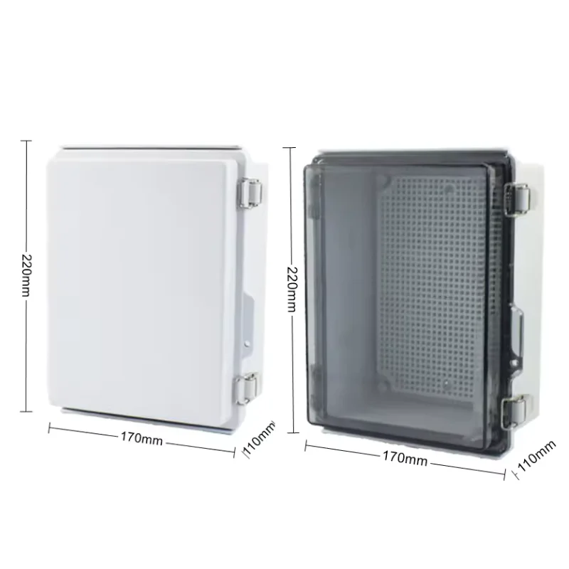 Caja de distribución eléctrica ABS impermeable IP67 Gris/Transparente MechatronicStore Caja de distribución eléctrica ABS impermeable IP67 Gris/Transparente
