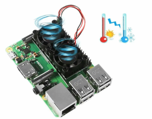 Disipador dual fan Raspberry PI 3/4