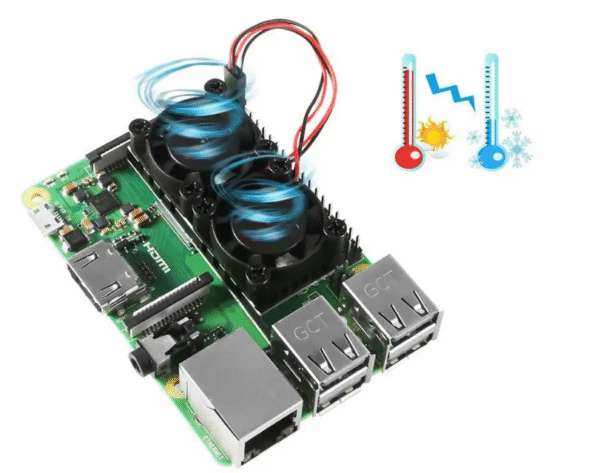 Disipador dual fan Raspberry PI 3/4