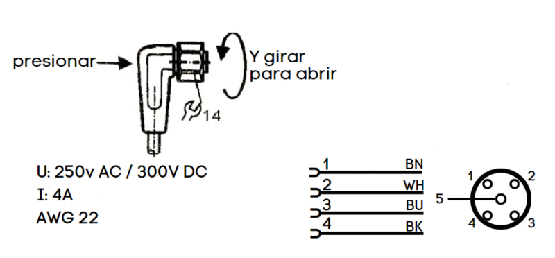 Sensor Electrónico de presión PM1504 con Conector H EVT004