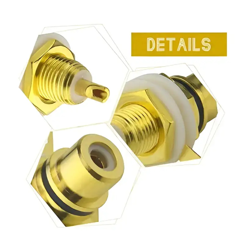 Conector RCA Metal dorado Hembra MechatronicStore Conector RCA Metal dorado Hembra - Imagen 2