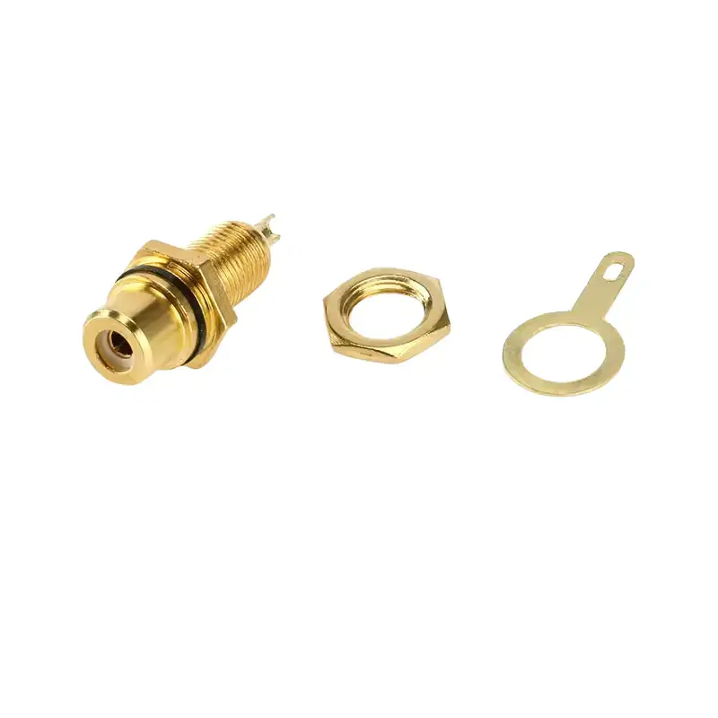 Conector RCA Metal dorado Hembra MechatronicStore Conector RCA Metal dorado Hembra - Imagen 3