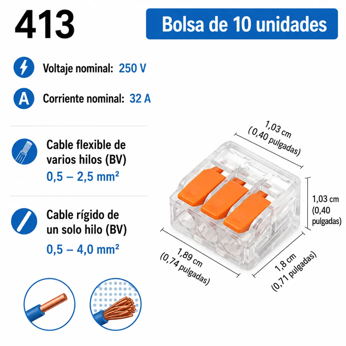 Conector de Empalme Rápido con Palanca 2, 3 y 5 Pines (Tipo PCT 221) (2) (1)
