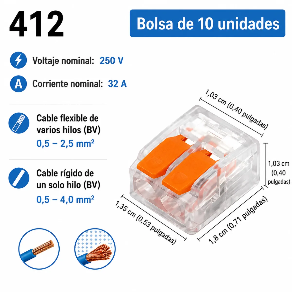 Conector de Empalme Rápido con Palanca 2, 3 y 5 Pines (Tipo PCT 221) (3)