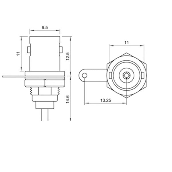 Conector BNC Hembra para Chasis