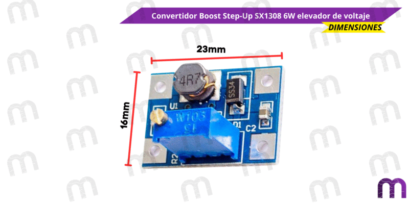 Convertidor Boost Step-Up SX1308 6W elevador de voltaje