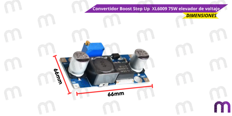 Convertidor Boost Step Up XL6009 75W elevador de voltaje