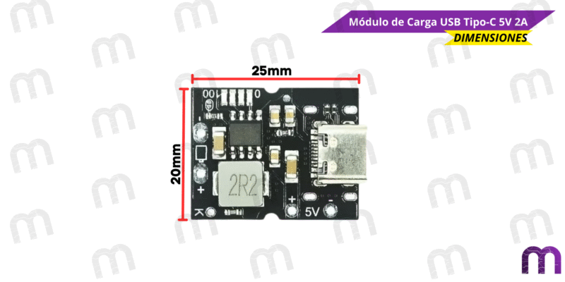 Módulo de Carga USB Tipo-C 5V 2A