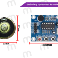 Grabador y reproductor de audio Isd1820 con parlante - Imagen 6