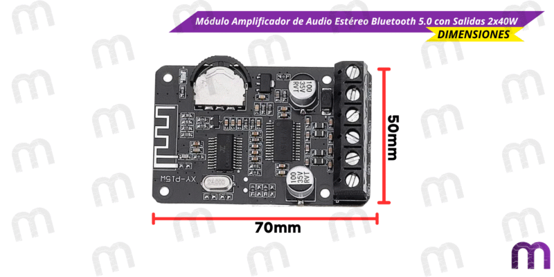 servomotor Módulo Amplificador de Audio Estéreo Bluetooth 5.0 con Salidas 2x40W