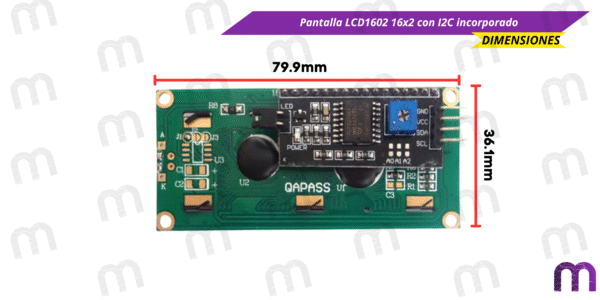 Pantalla LCD1602 16x2 con I2C incorporado - Imagen 6