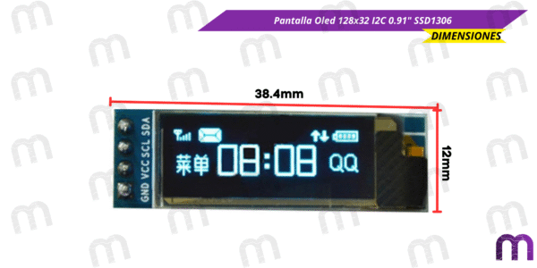Pantalla Oled 128x32 I2C 0.91" SSD1306 - Imagen 6