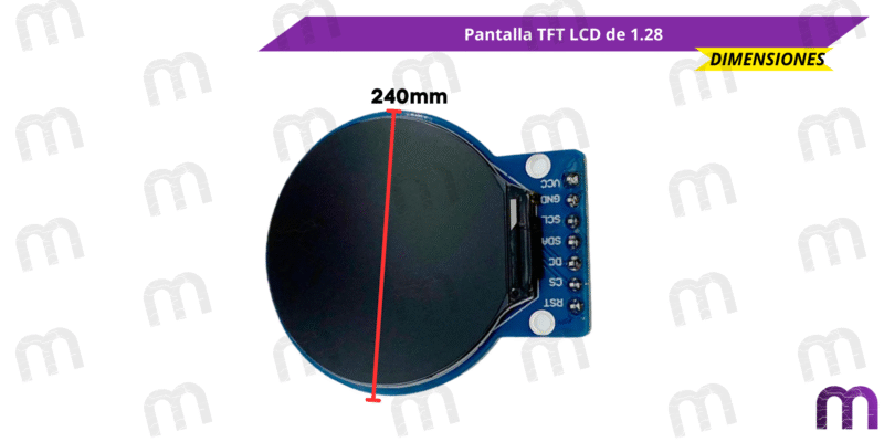 Pantalla TFT LCD Redonda de 1.28"