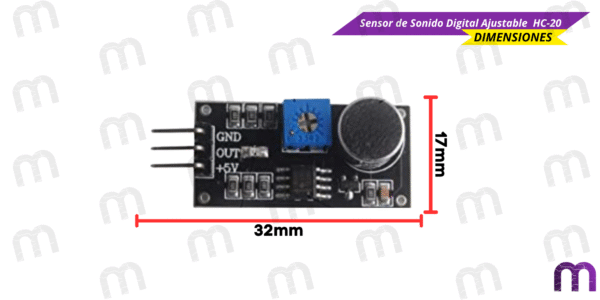 Sensor de Sonido Digital Ajustable  HC-20 - Imagen 3