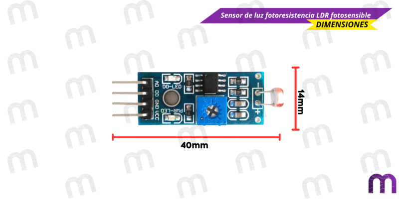 Sensor de luz fotoresistencia LDR fotosensible