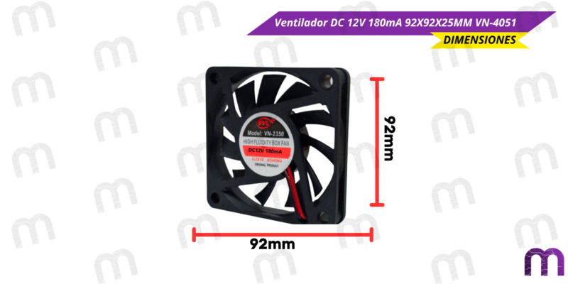 servomotor Ventilador DC 12V 92X92X25MM VN-4051