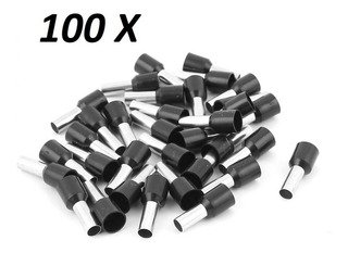 Pack 100 uds. Terminal Ferrul Negro Para cables 10-12-14-16-18 AWG