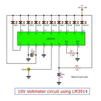 Driver de Barra LED LM3914N-1 DIP-18 MechatronicStore Driver de Barra LED LM3914N-1 DIP-18