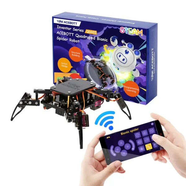 Kit DIY Araña Robot Biónica Cuadrúpeda IoT con ESP8266 ACEBOTT