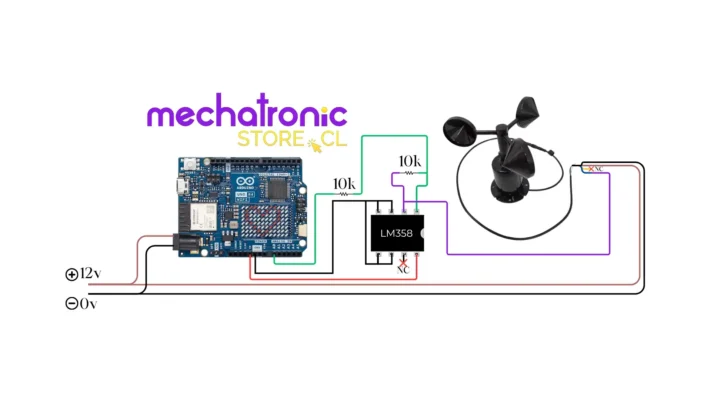 Sensor de Velocidad del Viento Anemómetro 5V DC Impermeable MechatronicStore Sensor de Velocidad del Viento Anemómetro 5V DC Impermeable