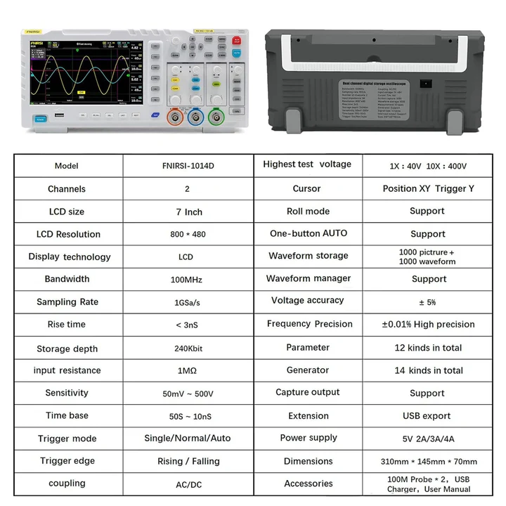 Osciloscopio Digital FNIRSI 1014D