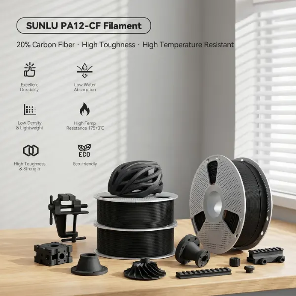 Filamento PA12-CF Negro 1.75mm 1kg (2)