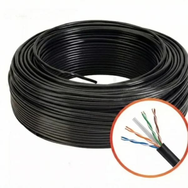 Cable Red UTP Cat5e negro uso exterior